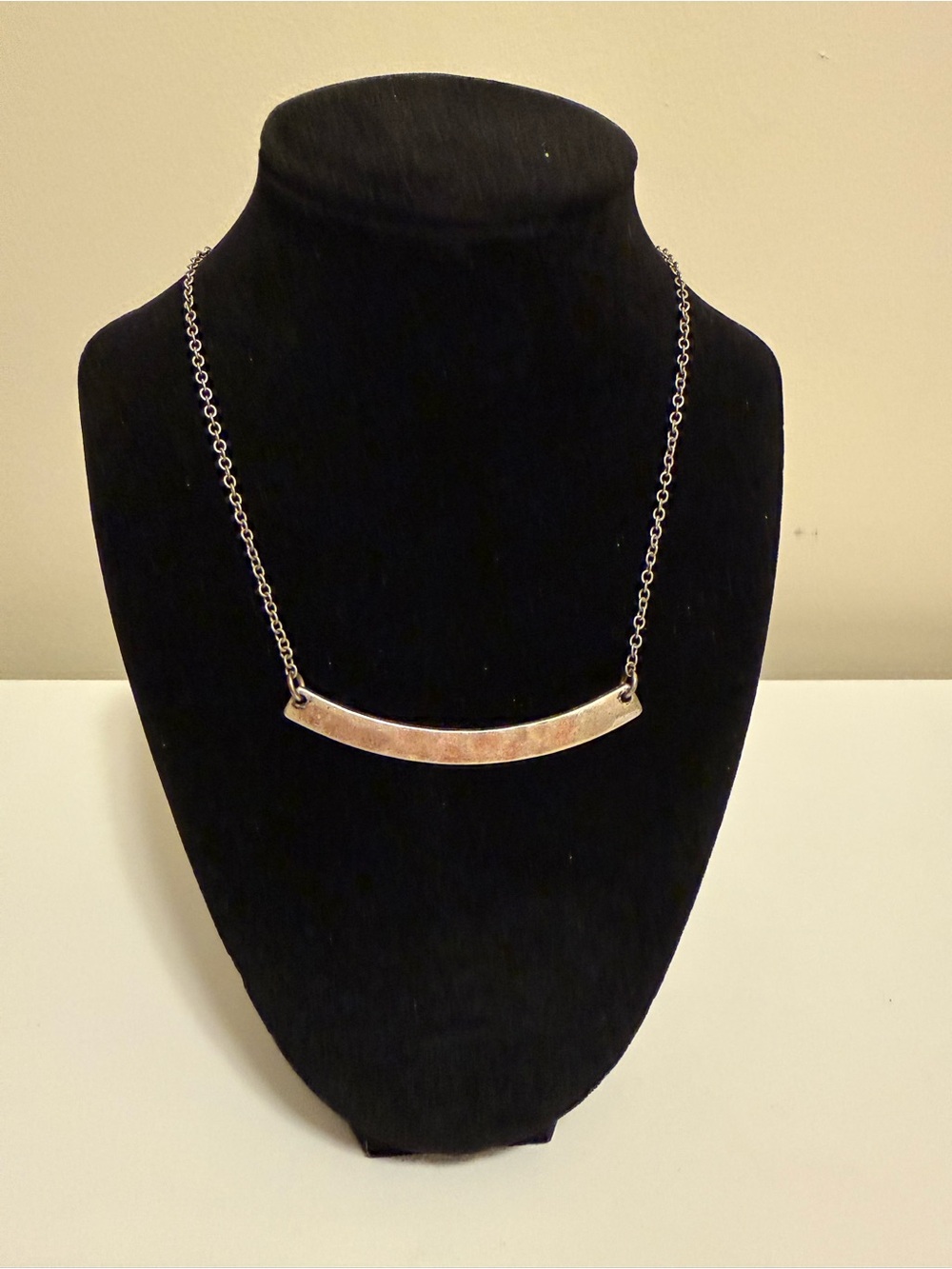 Lucky Brand, Gold Hammered Bar Adjustable Necklace